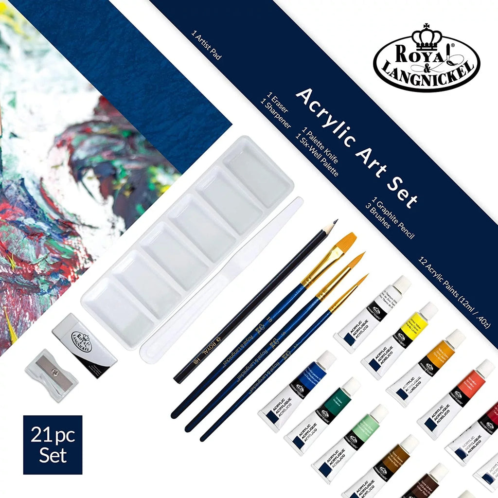 Royal & Langnickel Essentials 21 Piece Acrylic Painting Box Sizeet