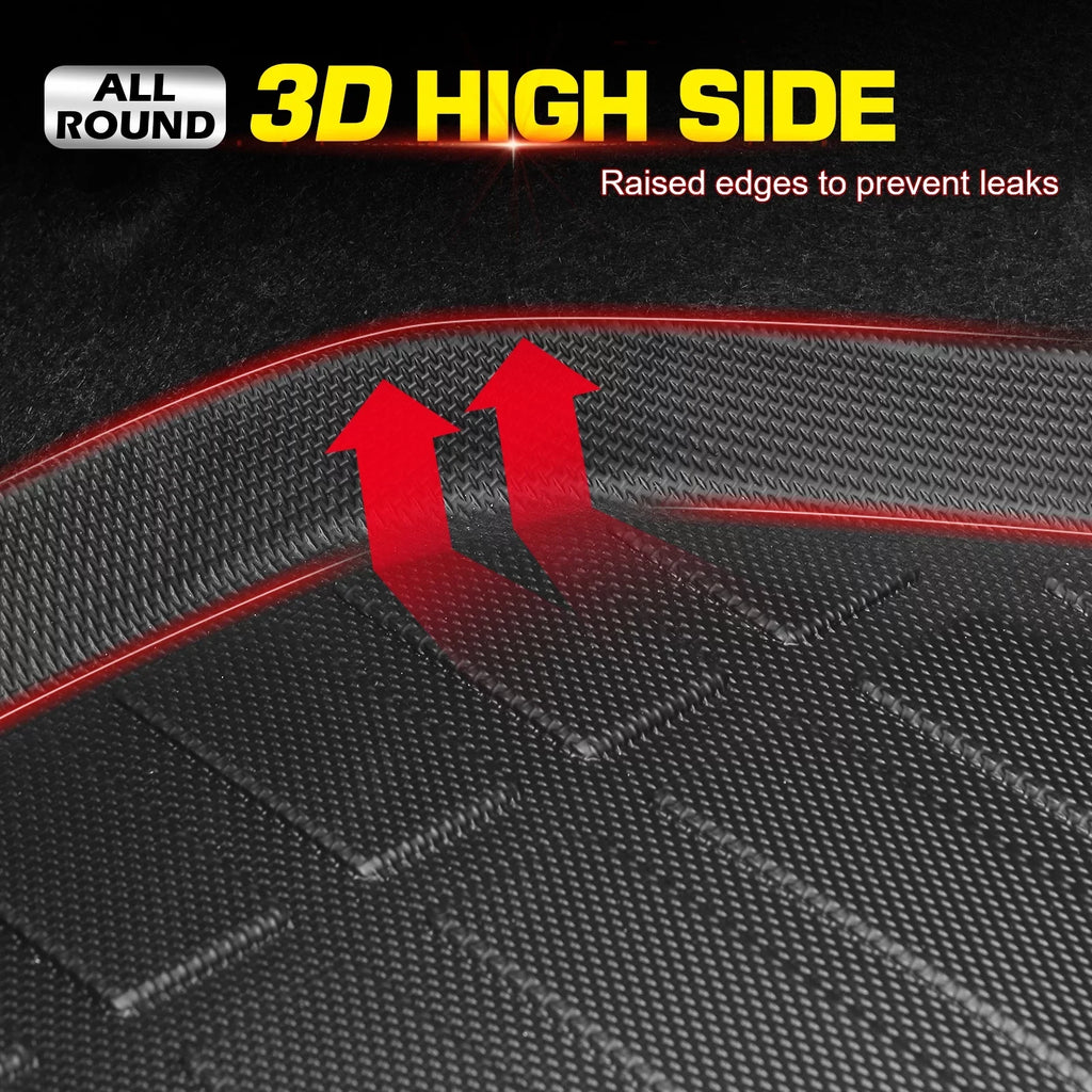 Ikon Motorsports Trunk Mat Compatible With 2018-2024 Honda Accord, Black 3D Molded Car Rear Carpets Liner Protection TPE Thermo Plastic Elastomer All Weather Boot Tray Cover Protector Pad