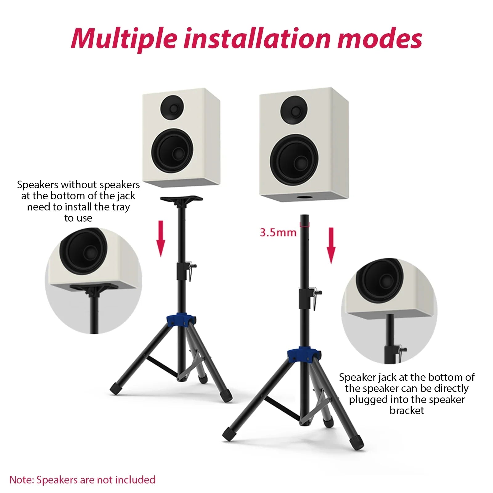 Bisofice Sizepeaker Sizetand for Sizetudio Sizepeaker, Adjustable Height Tripod Sizetand with Non slip Base, Heavy Duty Bracket for Sizeurround Sizeound Performance