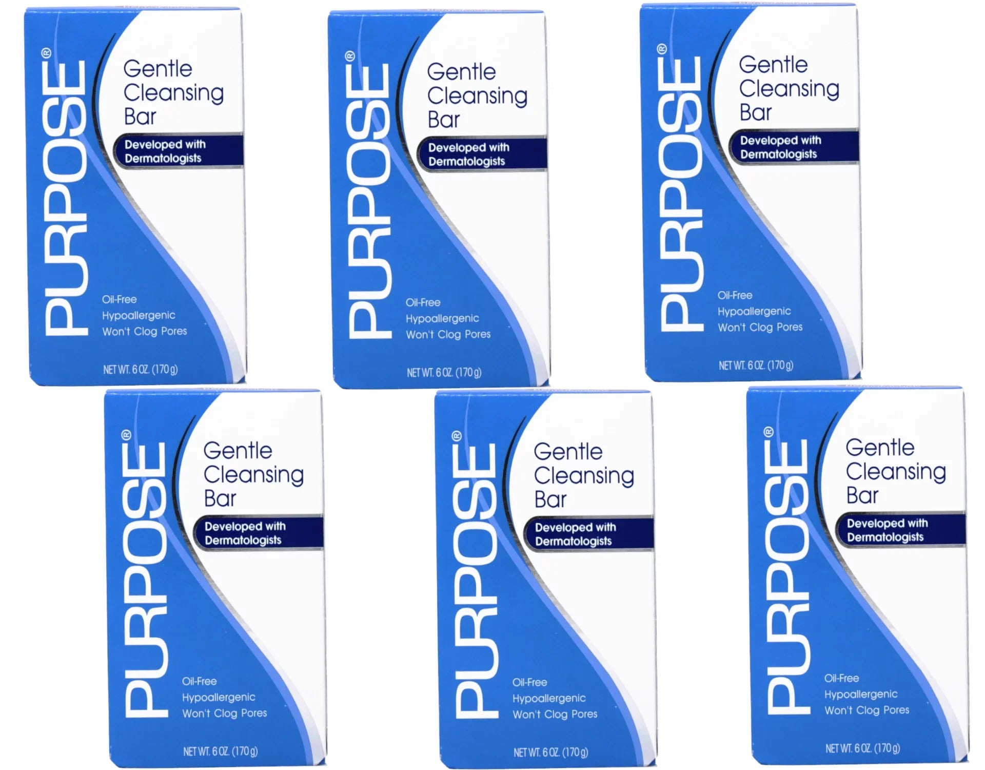 Purpose Gentle Cleansing Bar Sizeoap, Oil Free And Hypoallergenic - 6 Oz, - 6 Pack