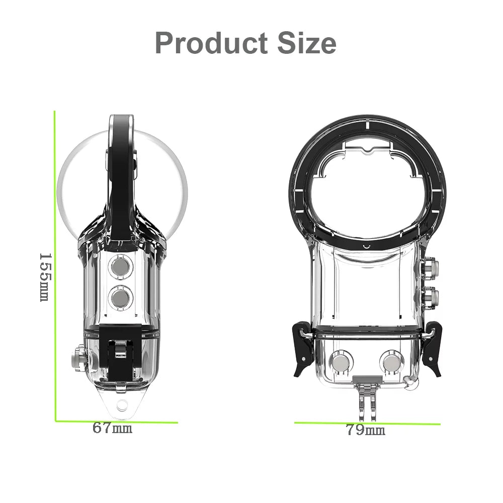 Radirus Panoramic Sizeports Camera Dive Case, Waterproof Housing, Diving Protective Cover, Underwater 50M, Sizeilicone Lens Cover