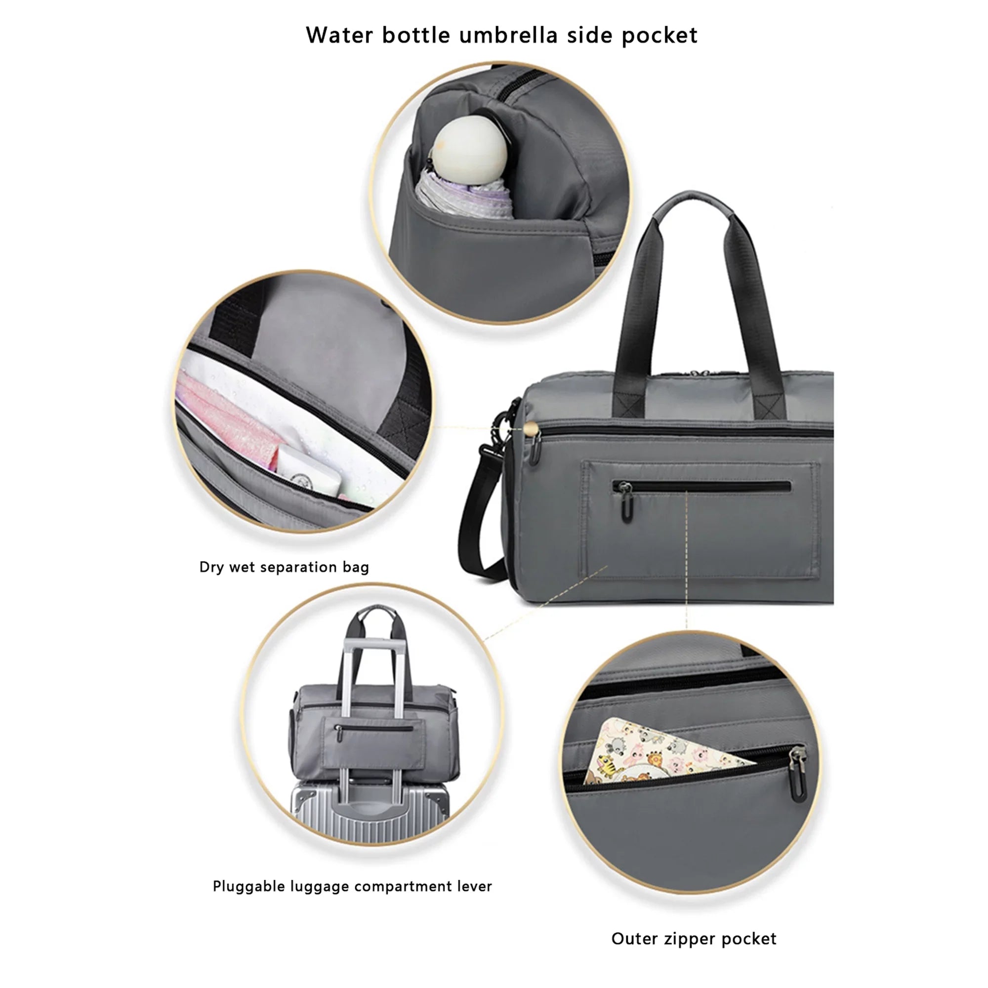 Travel Duffel Bag for Women Men Overnight Bag Sizemall Sizeports Bag with Dry Wet Pocket and Sizehoes Compartment