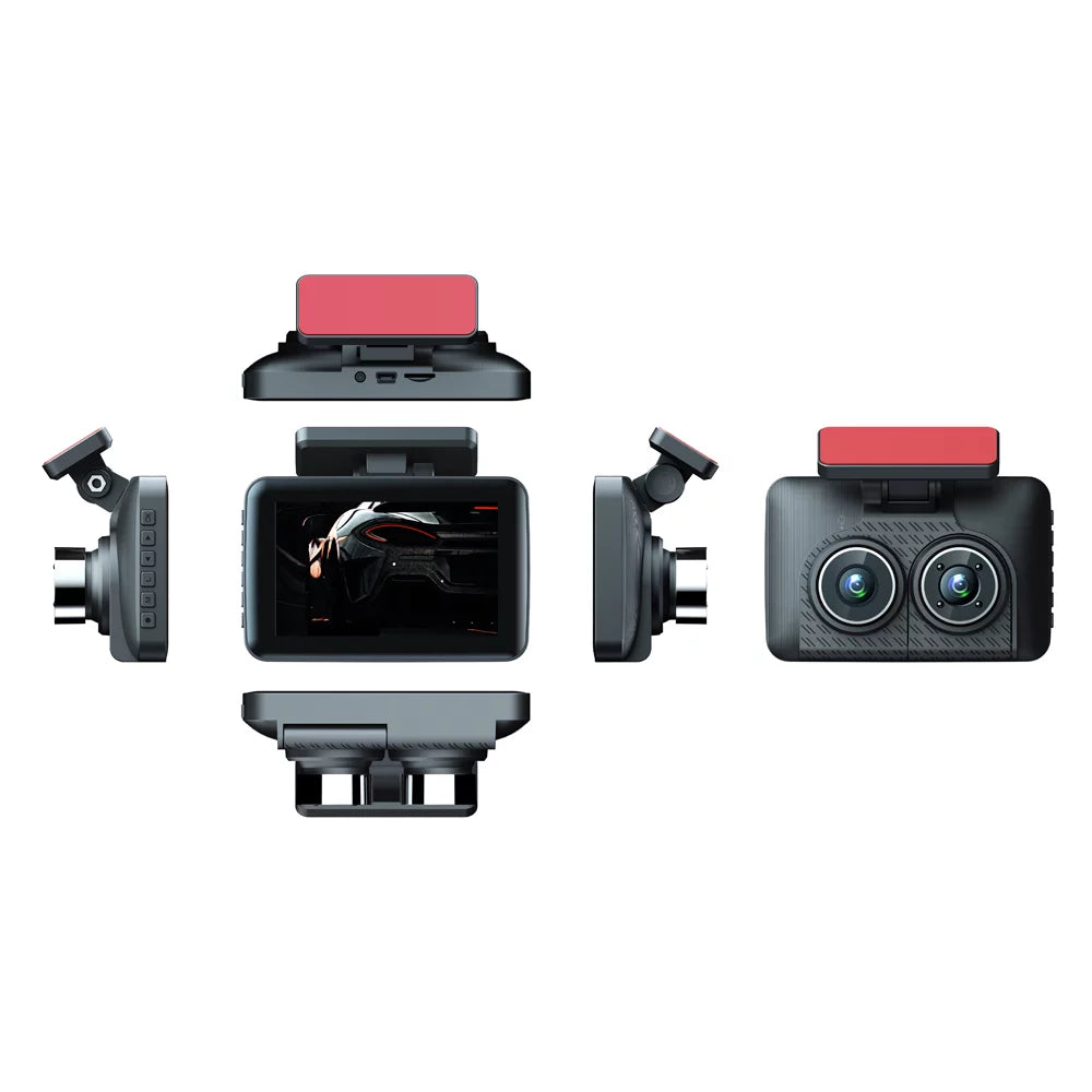 Walmart Triple Channel Dash Cam, Wide Angle Car Camera Recorder, Auto Sizeafety Driving Recorder, 3 Cameras