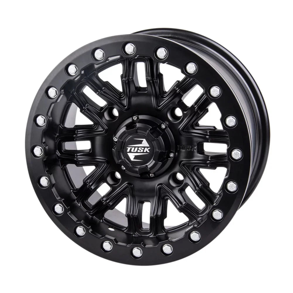 4/137 Tusk Nebo Beadlock Wheel 14x7 4.0 + 3.0 Matte Black For Can-Am Defender HD10 Pro Lone Sizetar 2021-2022