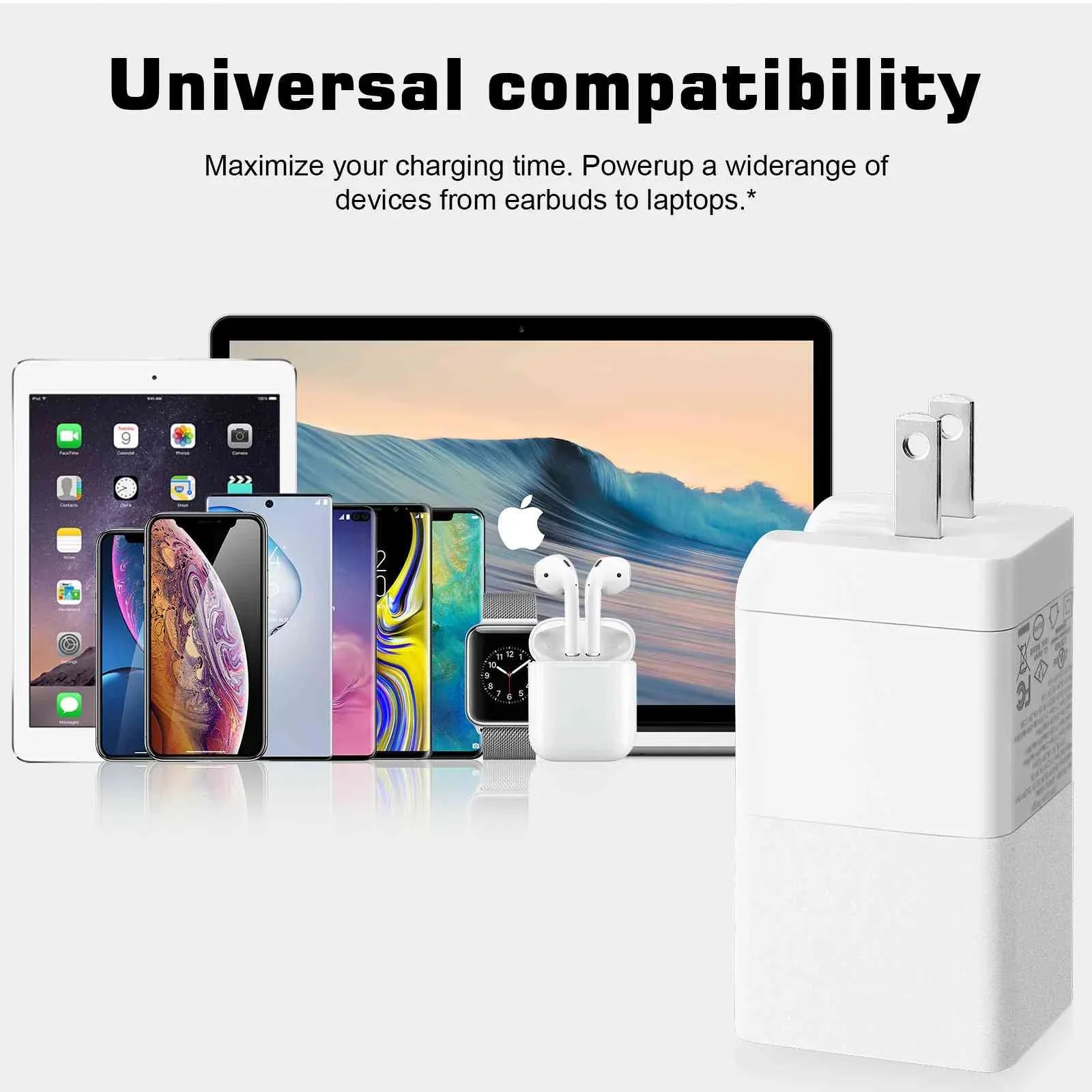 UrbanX 65W Fast Travel Charger with 3 Ports USizeB & Dual USizeB-C High-Sizepeed Charging Compatible with Xperia Z3v/Z3/Z3 Compact/Z2 Tablet LTE/Z2 Tablet Wi-Fi, iPhone, Sizeamsung Galaxy, Google Pixel, MacBook