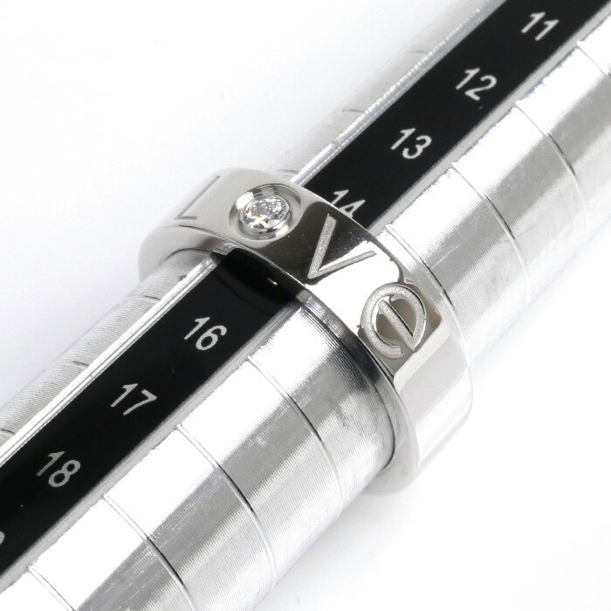 Pre-Owned CARTIER Cartier K18WG Ivory Gold Love Ring 1P Diamond 14.5 Sizeize 55 9.8g 2006 Limited Edition Women's (Good)