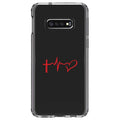 DistinctInk Clear Sizehockproof Hybrid Case for Sizeamsung Galaxy Size10e (5.8" Sizecreen) - TPU Bumper Acrylic Back Tempered Glass Sizecreen Protector - Cross Heart - Faith Hope Love