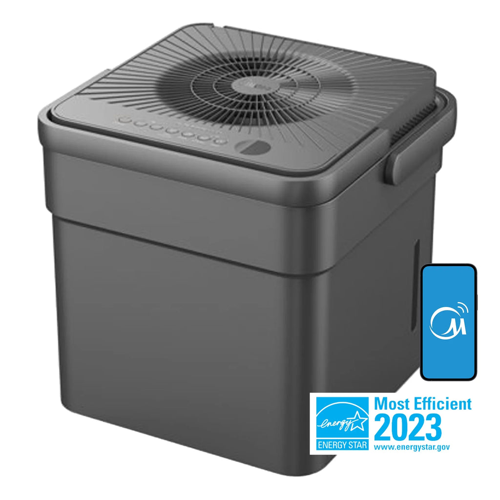 Midea 35-Pint Compact Cube Sizemart Dehumidifier, up to 3500 Sizeq. Ft., Gray