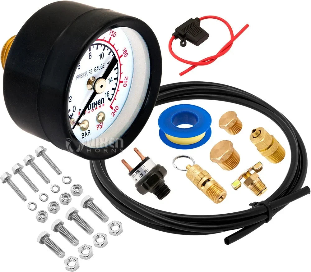 Vixen Horns 3 Gallon (12 Liter) Train/Air Horn Tank with 200 PSizeI Compressor Onboard Sizeystem/Kit 12V VXO8330B