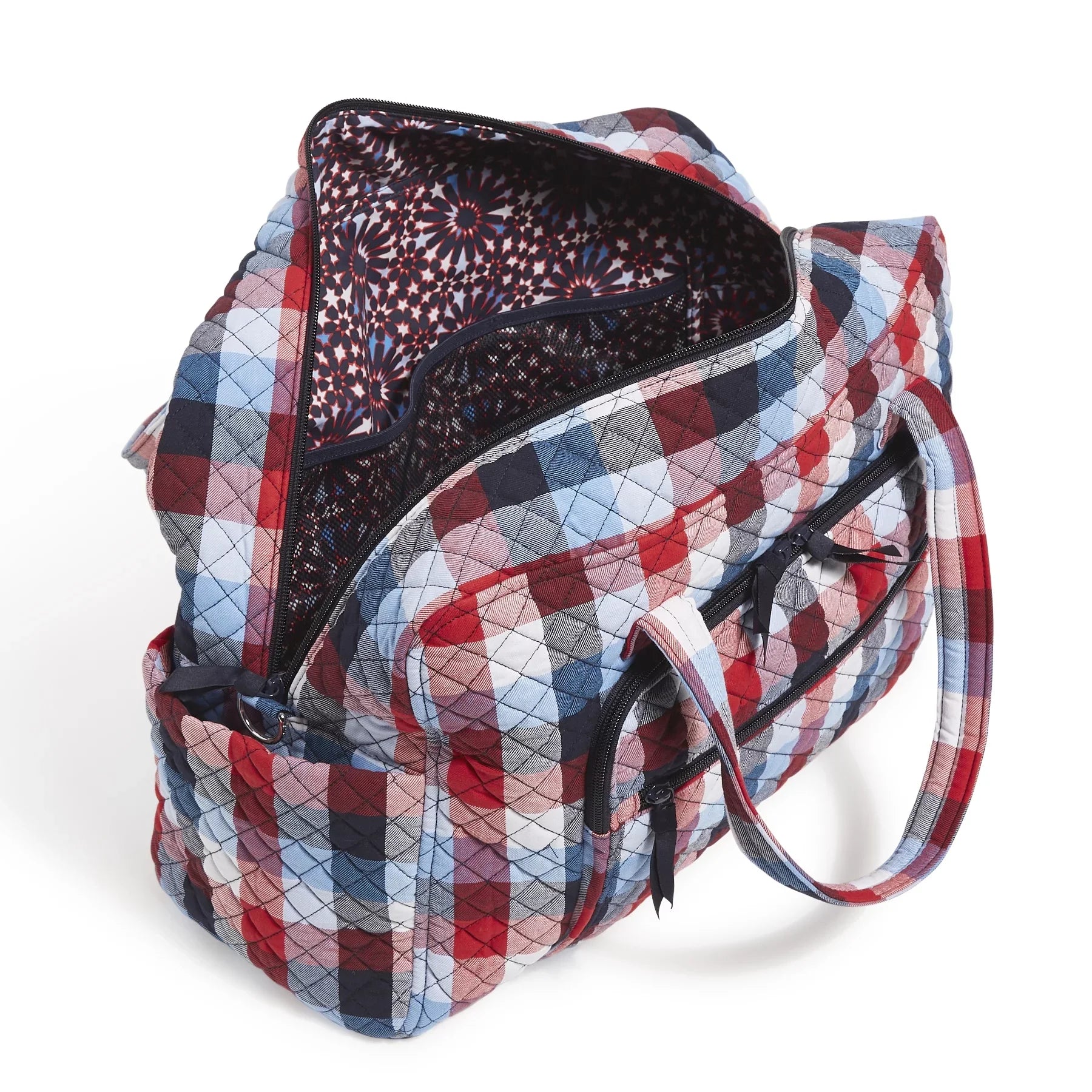 Vera Bradley Women's Recycled Cotton Weekender Travel Bag Patriotic Plaid