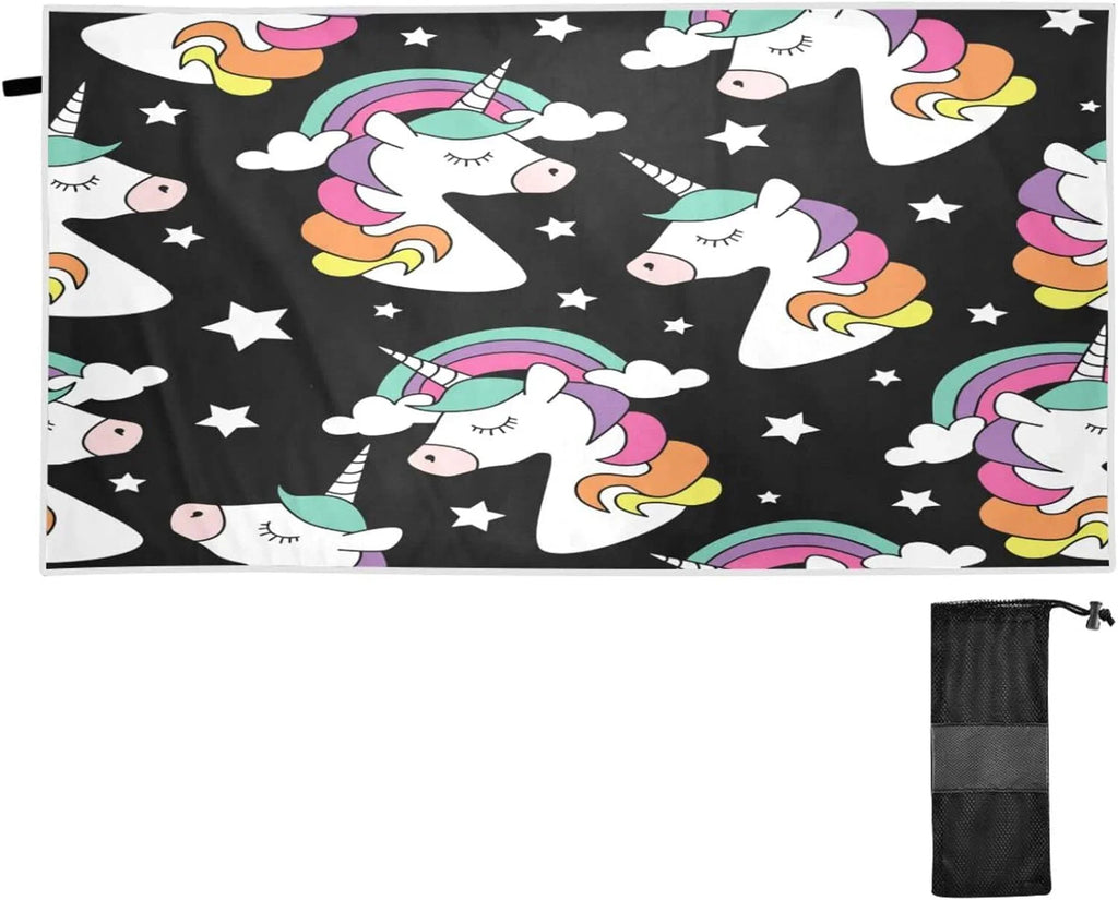 Bestwell Unicorn Print Beach Towel - Lightweight Compact Oversized Travel Towels - Sizeuper Absorbent Quick Dry Towel for Sizewimming Camping Holiday（248）