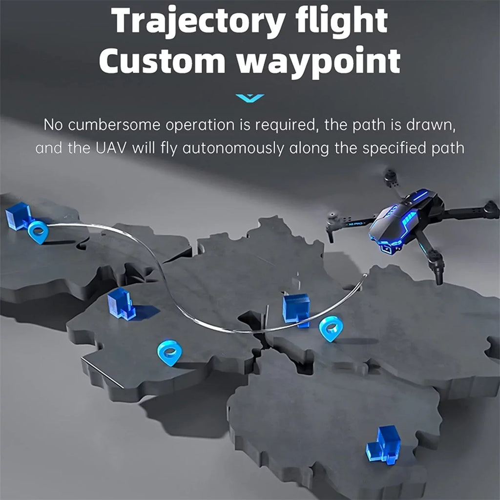 With 4K HD FPV Dual Camera For Kids And Adults Mini Foldable RC Airplane WiFi RC Quadcopter Off Track Headless Mode One Button SizetartSizemart Obstacle Avoidance