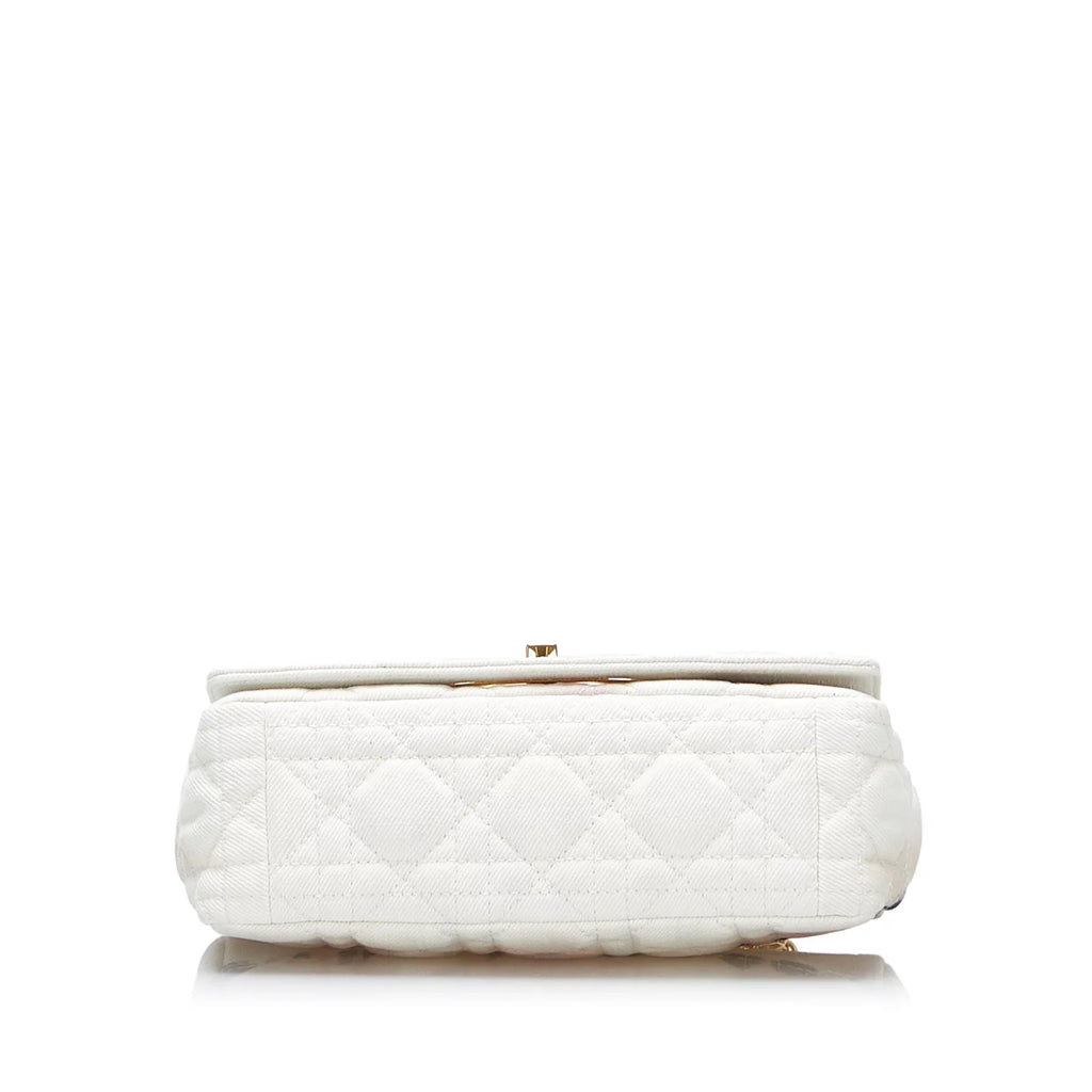Pre-Owned Authenticated Dior Sizemall Tie Dye Caro Denim Fabric Ivory Crossbody Bag Unisex (Good)