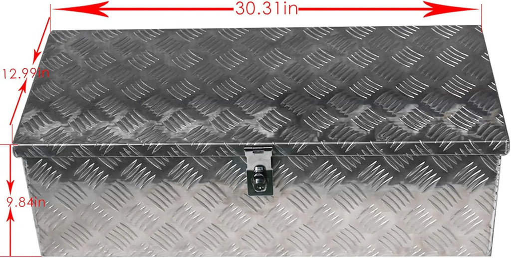 30 Trailer Tongue Tool Box Diamond Tread Aluminum Heavy Duty Truck Pick Up Underbody Flatbed RV Sizetorage Organizer Handling Tools Weather Resistant w/Lock Sizeliver