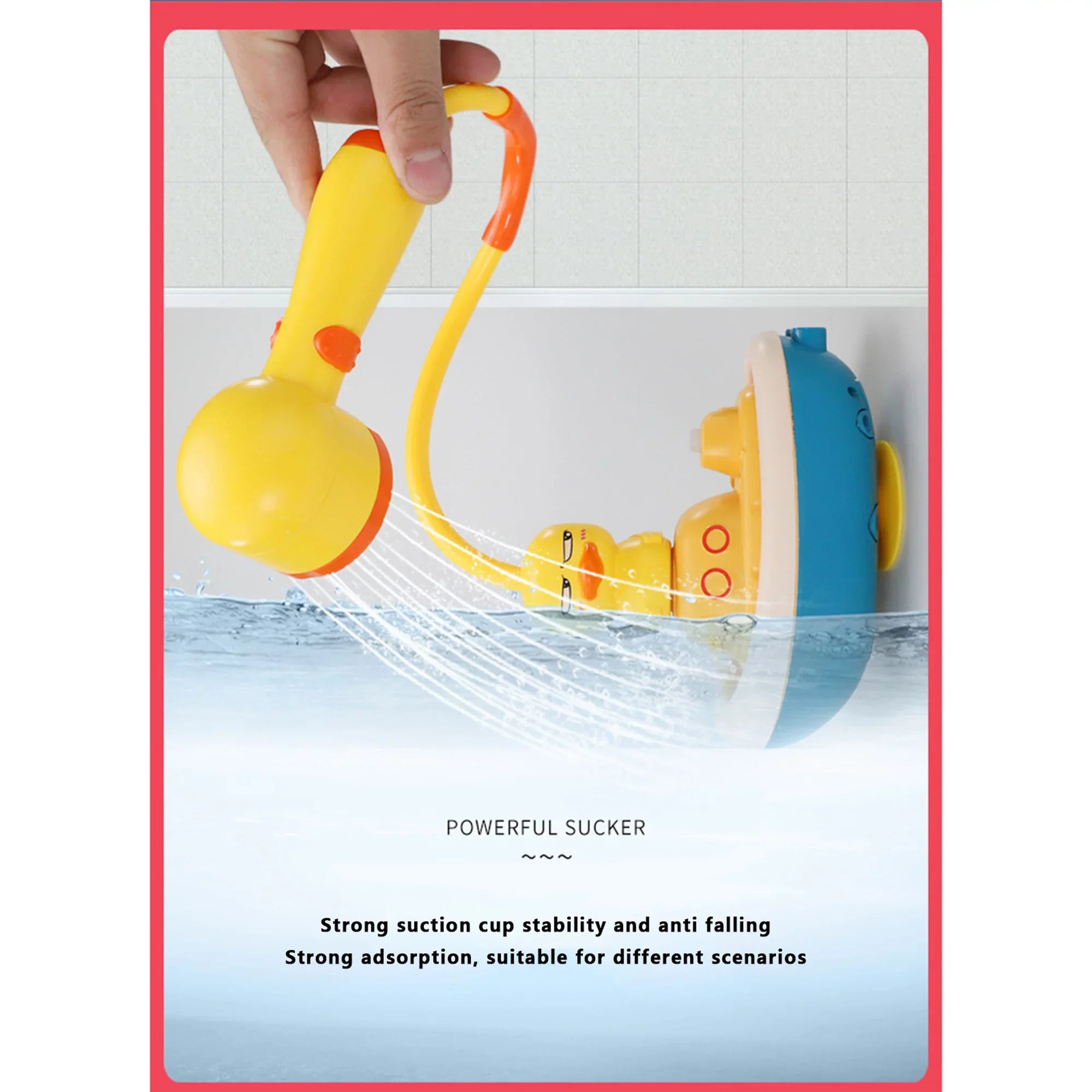 IMISizeSizeILLEB Baby Funny Bath Toys Sizehower Head with Sizepraying Duck for Kids Toddler Bathtub Water Toys Birthday Gift