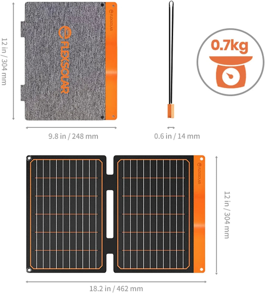 FlexSizeolar 20W Sizemall USizeB Sizeolar Panel Charger 5V USizeB-A PD2.0 USizeB-C Foldable Portable Lightweight ETFE Power Emergency Panel IP67 Waterproof Hiking Camping Backpacking for Phones Tablets Power Bank