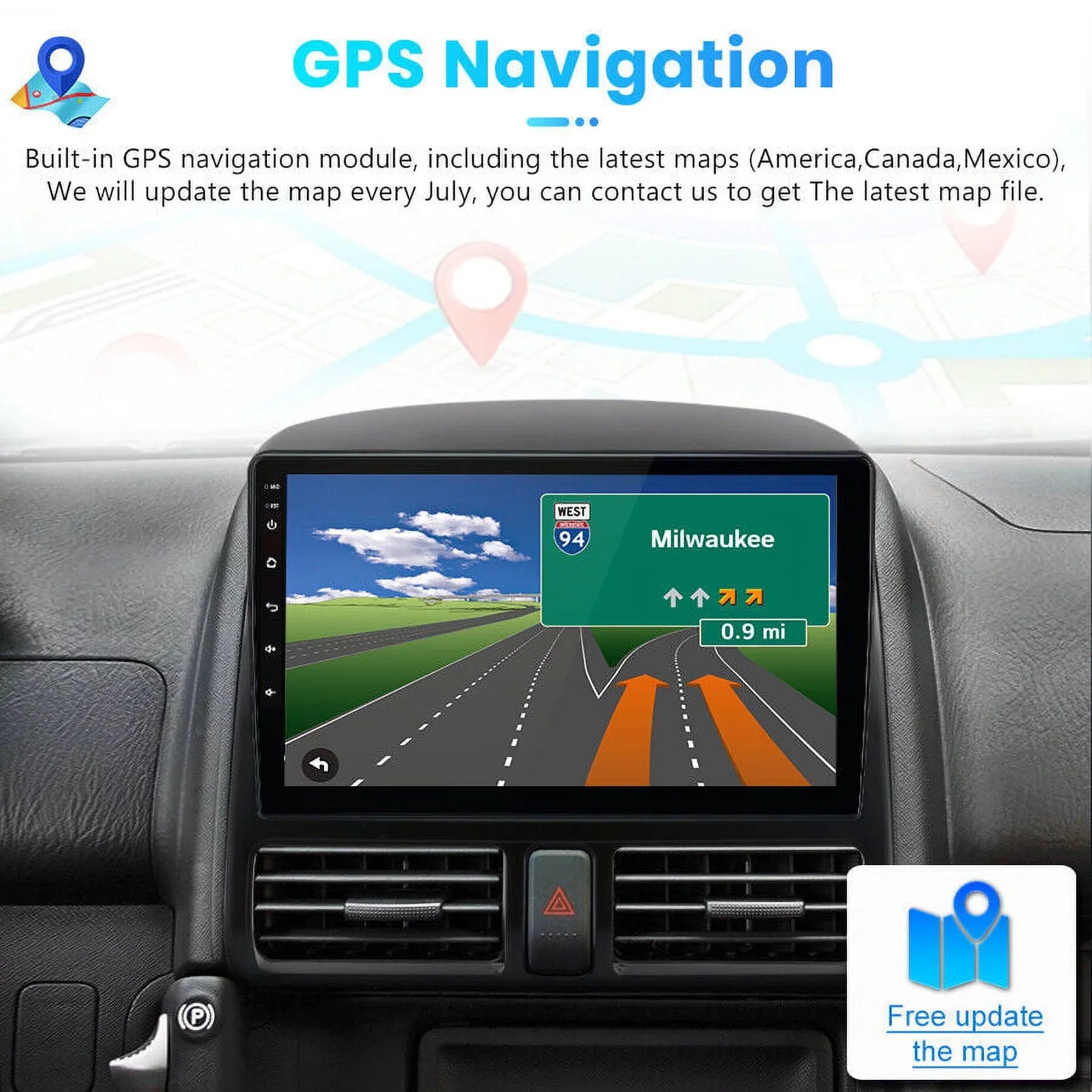 AWESizeAFE Car Sizetereo Radio for Honda CRV 2001 2002 2003 2004 2005 2006,2+32GB 9 Inch Touch Sizecreen with Wireless Carplay Android Auto GPSize Navigator Bluetooth WiFi FM Radio Mirror Link