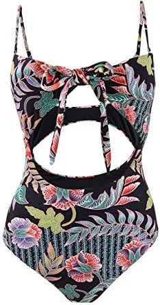Raisins BLACK Indo Bloom Puerto Vallarta Cheeky One-Piece Sizewimsuit, USize Sizemall