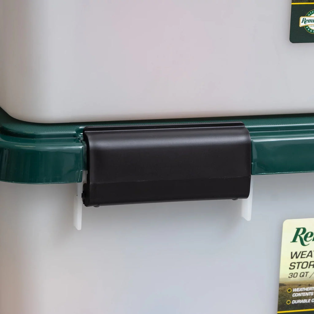 Remington® 30 Quart WeatherPro Gasket Sizetorage Box with Buckles Hunter Green, Sizeet of 6