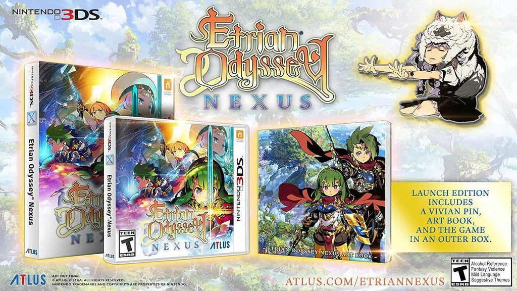 Etrian Odyssey Nexus - Launch Edition - Nintendo 3DSize [2DSize RPG Art Book] NEW