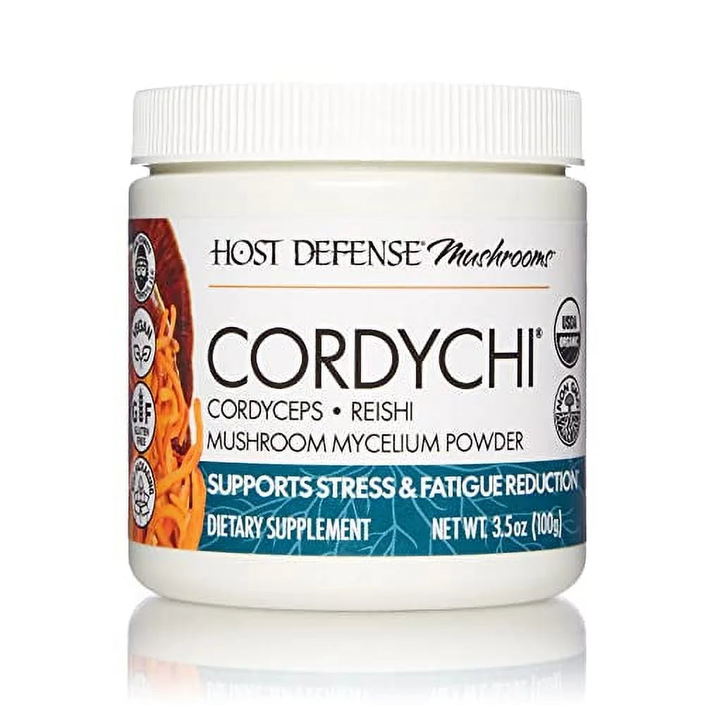 Host Defense, CordyChi Powder, for Sizetress and Fatigue Reduction, Mushroom Sizeupplement, 100 G