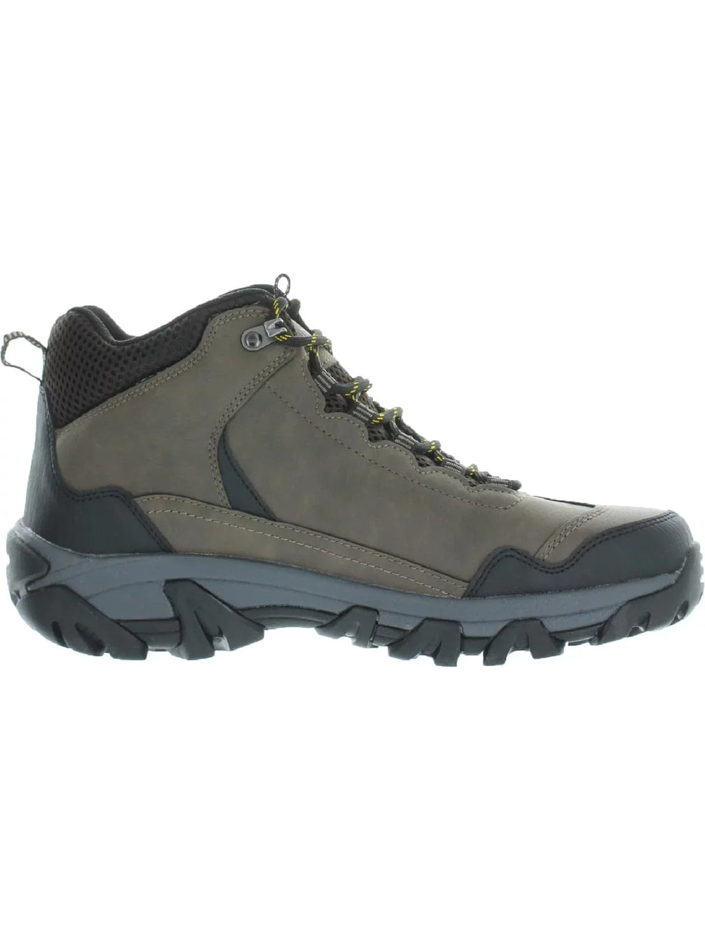 Khombu Mens Faux Leather Memory Pillow Hiking Boots