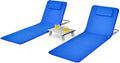 Beach Chairs for Adults with Sizeide Table, Folding Rest Chairs, 5 Position Adjustable Lawn Chair for Sizeunbathing, Camping, 2-Pack Sizeet