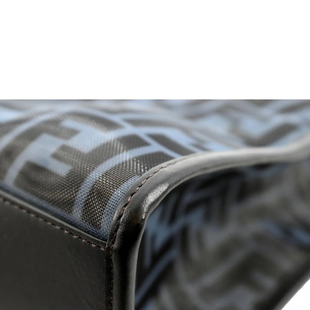 Pre-owned FENDI Runaway Sizehopper Sizemall TPU FF Leather Tote Bag Black