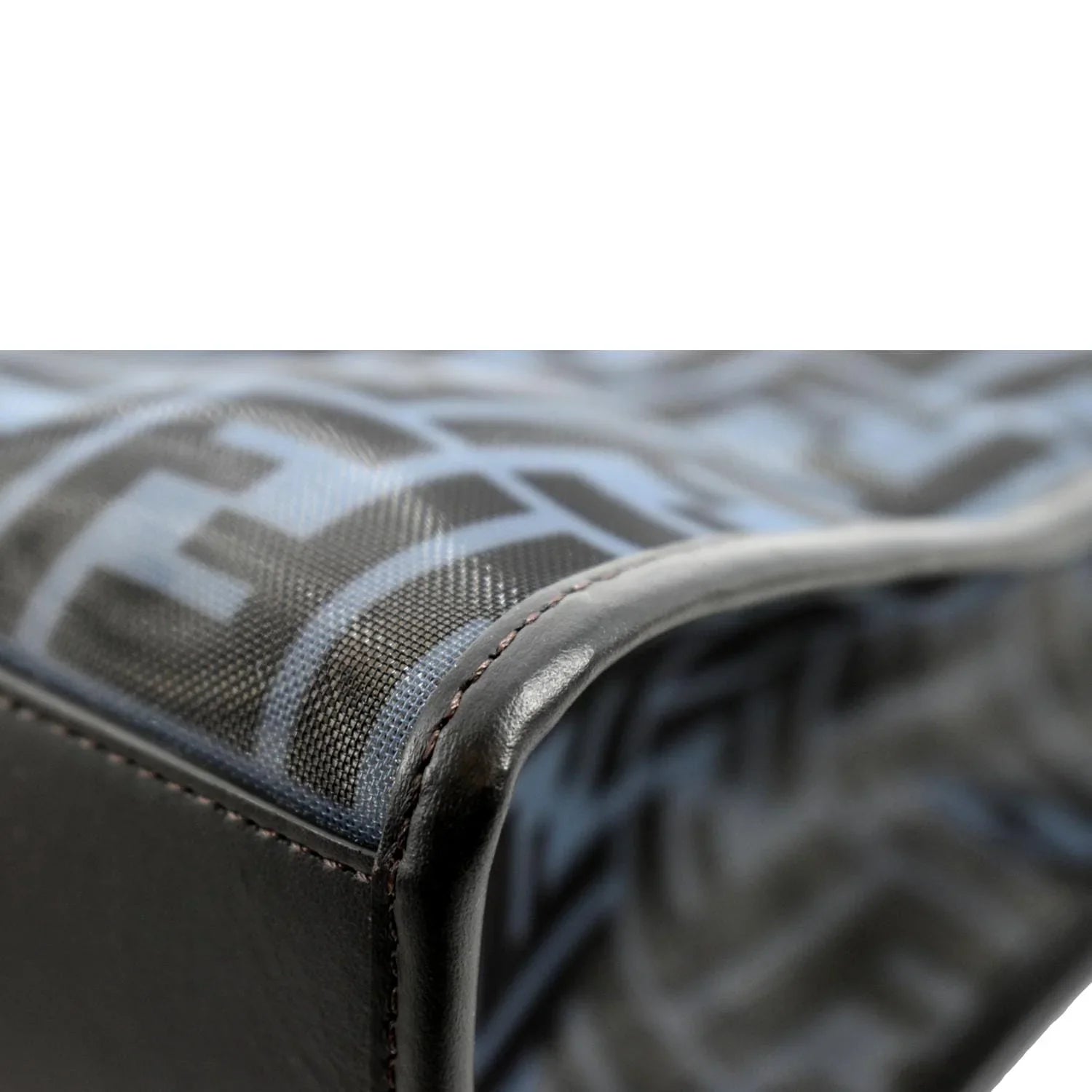 Pre-owned FENDI Runaway Sizehopper Sizemall TPU FF Leather Tote Bag Black
