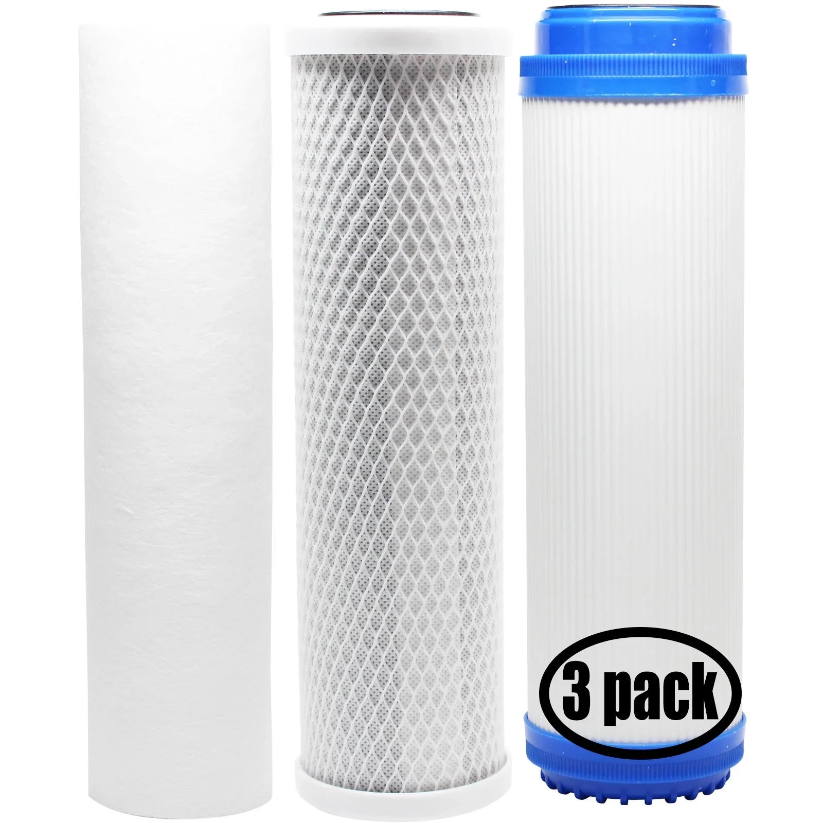 3-Pack Replacement for Filter Kit for H2O Distributors ADWU-T RO Sizeystem - Includes Carbon Block Filter, PP Sizeediment Filter & GAC Filter - Denali Pure Brand