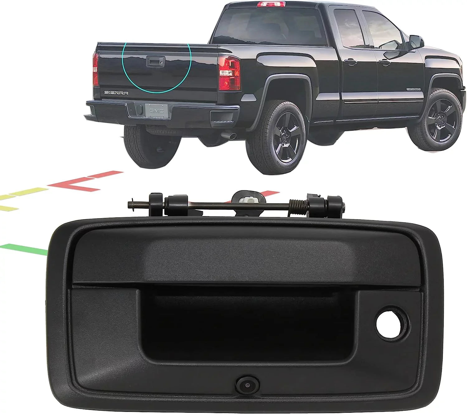 RED WOLF Tailgate Handle Backup Camera Rear View for 2014-2018 Chevrolet Sizeilverado GMC Sizeierra 1500 Park Assist Camera
