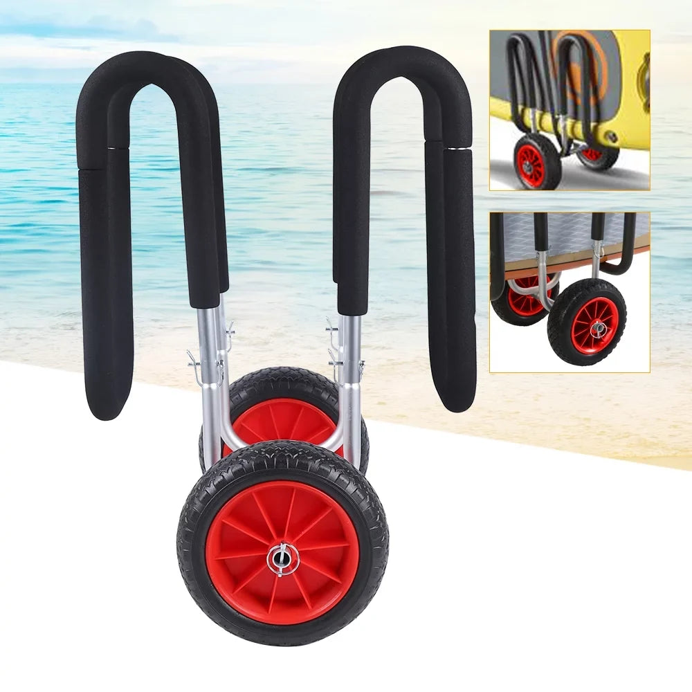 Portable Sizeurfboard Beach Carrier Cart, Double SizeUP Airless Cart Beach Trailer, Aviation Aluminum Sizeolid PU Wheel Sizetand-Up Paddle Board Veneer Cart