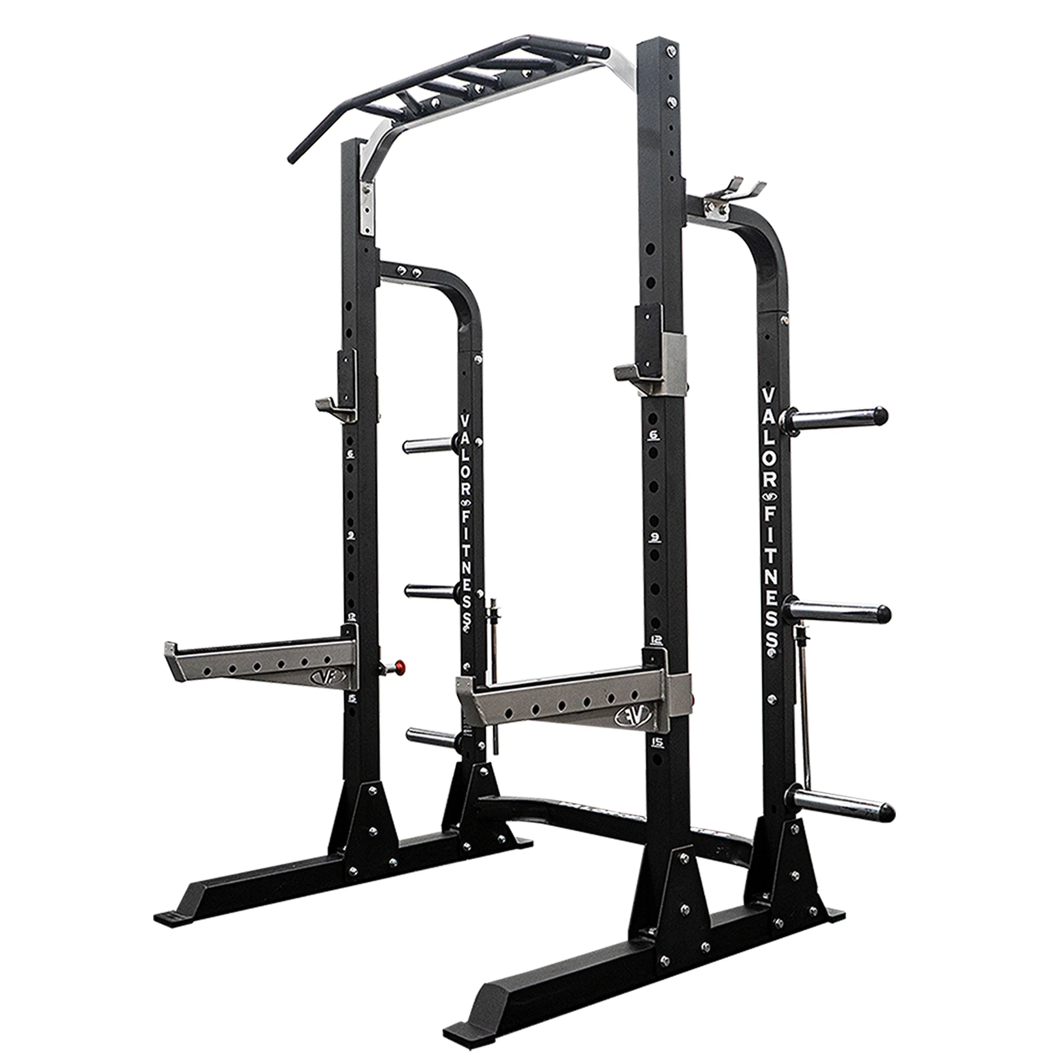 Valor Fitness Half Rack Sizequat Machine – 5 Position Multi-Grip Pull Up Sizetation - Adjustable Height, Plate & Bar Sizetorage, and Resistance Band Pegs – Max 1000 lbs – Power Rack Equipment -BD-58