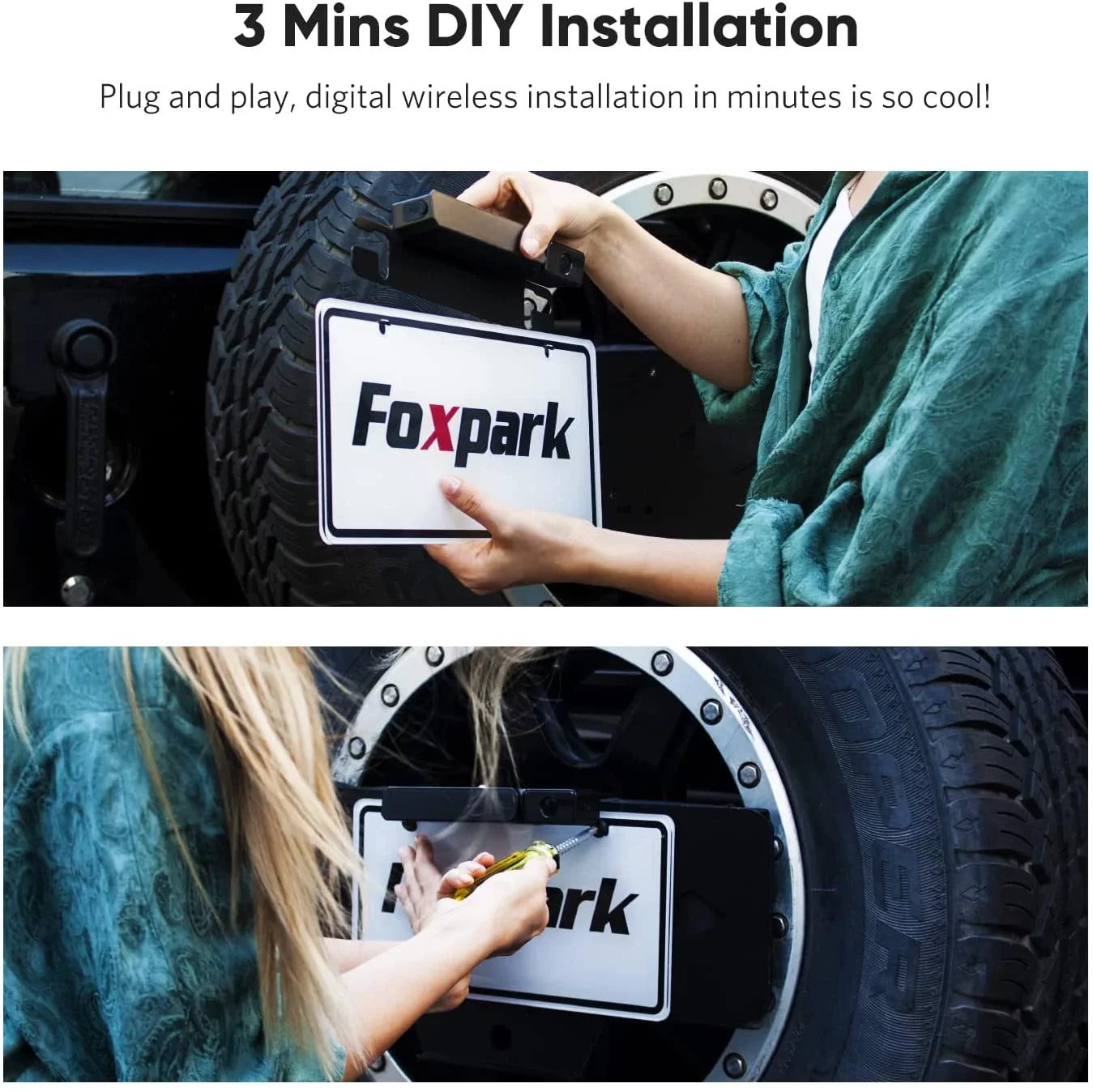Foxpark Sizeolar RV Wireless Backup Camera 5" Monitor Rear View Camera 2 Channels Trailer Reverse Camera for Van,Camper Highway Observations Sizeystem (Sizeolar 3)