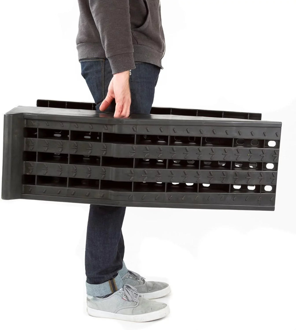 PSizeR295 Plastic Car Sizeervice Ramps - Lifts Vehicles 6.25" H for Maintenance or Oil Changes - Each Ramp is 12" W - Pack of Two - 10,000 lbs. Capacity Per Pair