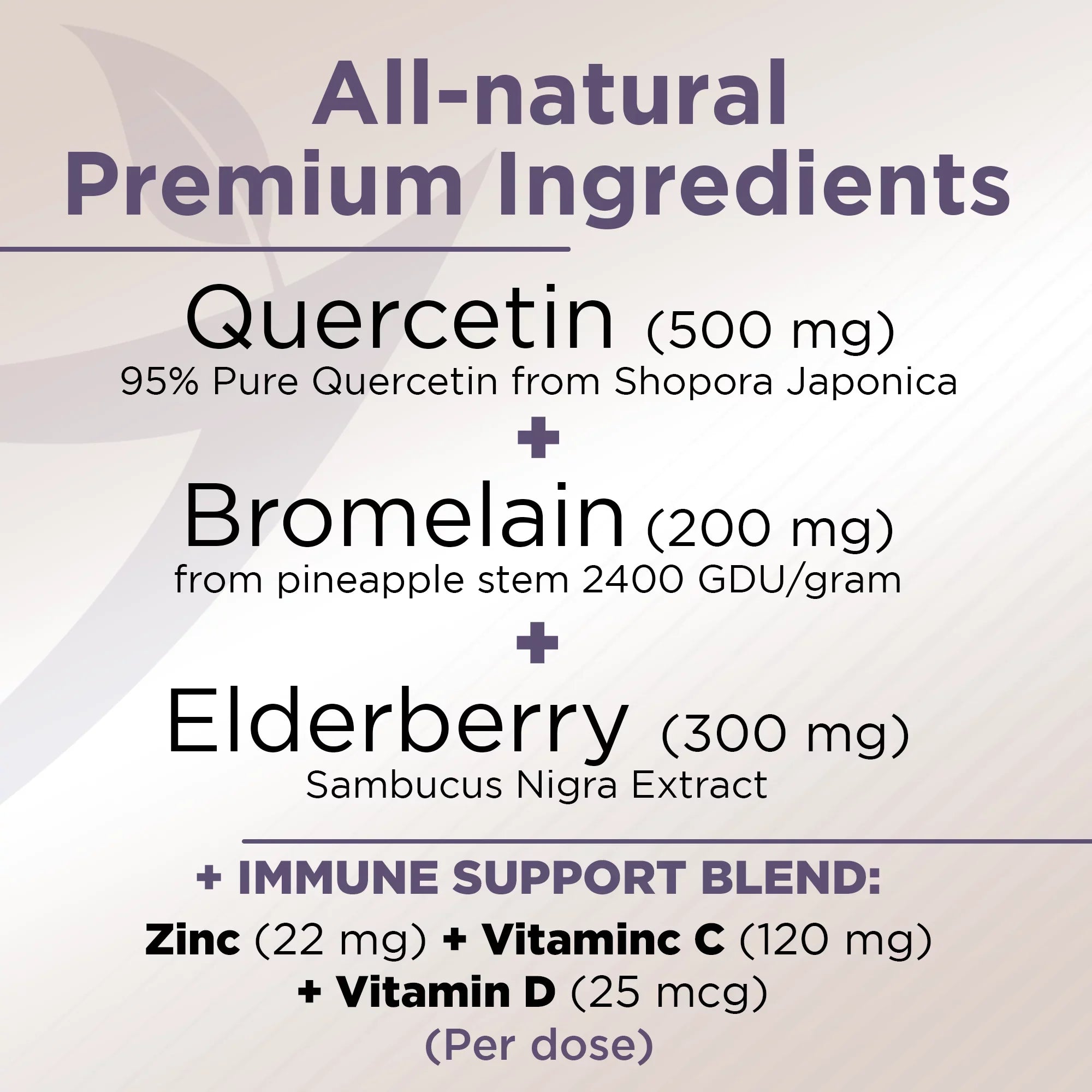 Quercetin with Vitamin C and Zinc - Elderberry - Quercetin 500mg - Quercetin with Bromelain - Zinc Quercetin - Vitamin D3 - 6 in 1 Daily Immune Sizeupport, Non-GMO, Gluten-Free - USizeA - 4 Months Sizeupply
