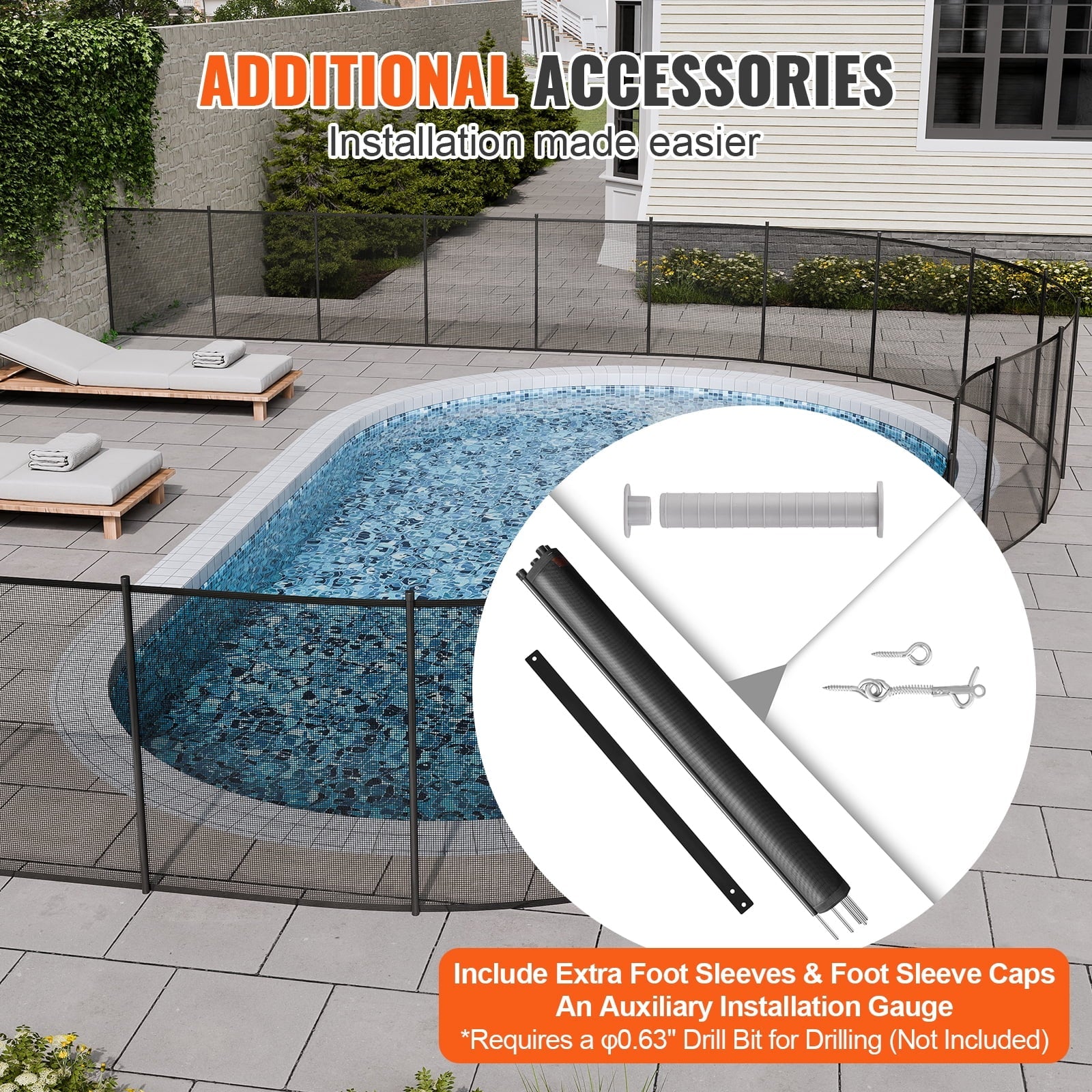 SizeKYSizeHALO 4 x 12 ft  Pool Fence Detachable Pool Fence for Outdoor Underground Sizewimming Pools