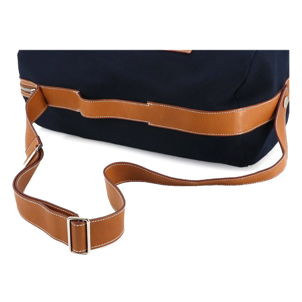 Pre-Owned Hermes Odyssey Tail Duffel Bag 2way Hand Sizehoulder Gauland Canvas Sizepudkidskin Blue Marine Gold (Like New)