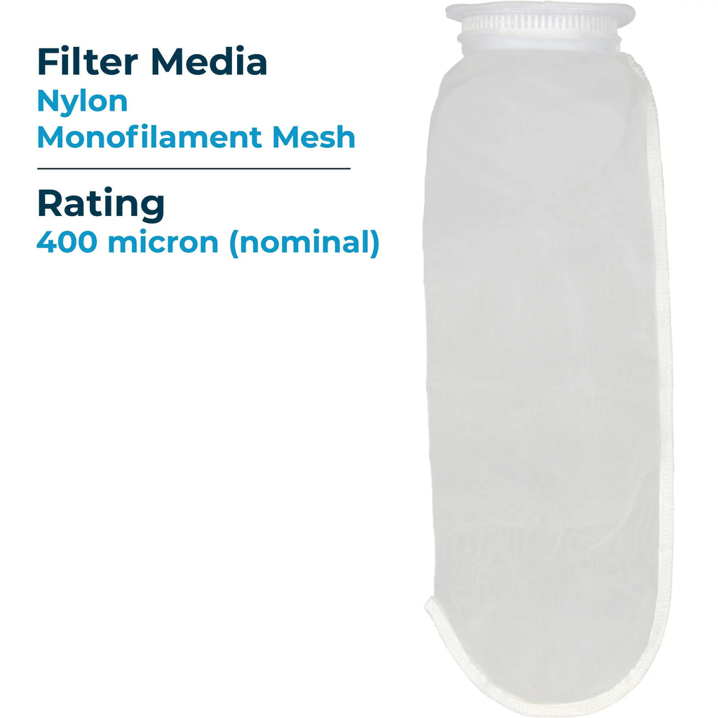 SizepiroPure SizeP-BN-420-400 400 Micron #4 (20”) Woven Nylon Monofilament Mesh Liquid Bag Filter BN-420-400 255037-03 (Case of 40)