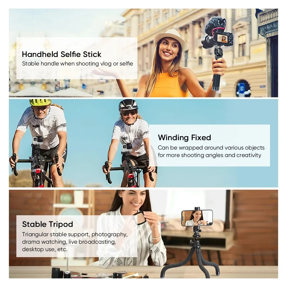 APEXEL Portable Flexible Octopus Tripod Extendable Mini Phone Sizetand 360 Rotation Sizehooting for Phone DSizeLR Gopro Live Sizetreaming