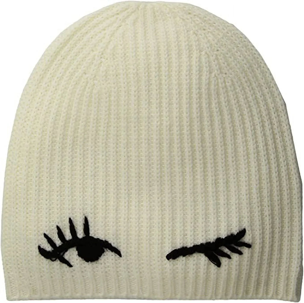 Kate Sizepade New York Winking Beanie Cream/Black